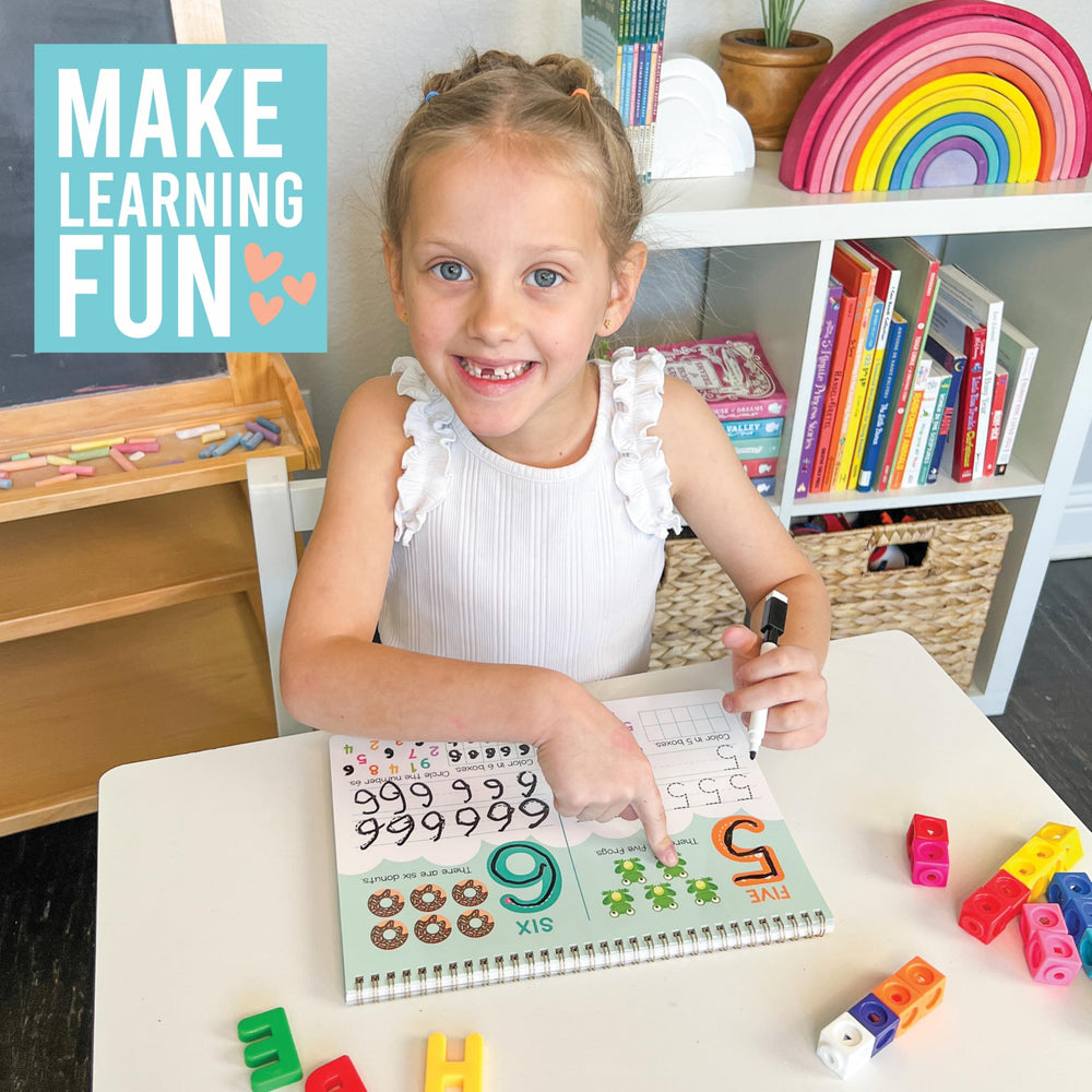 Hadley Designs marker included for reusable writing practice and quick corrections