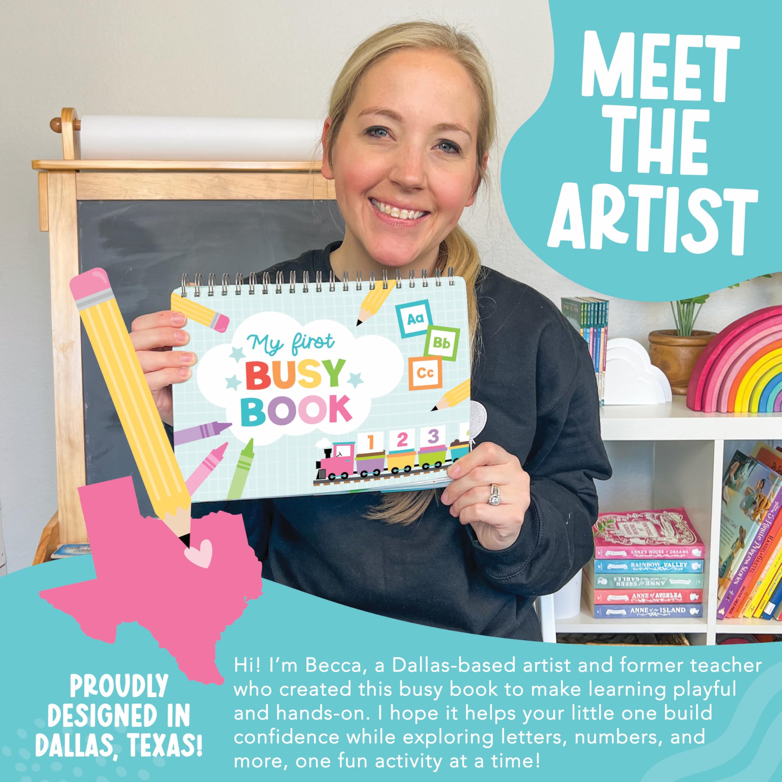 Hadley Designs Busy Book pages with 14 activities engage curious minds