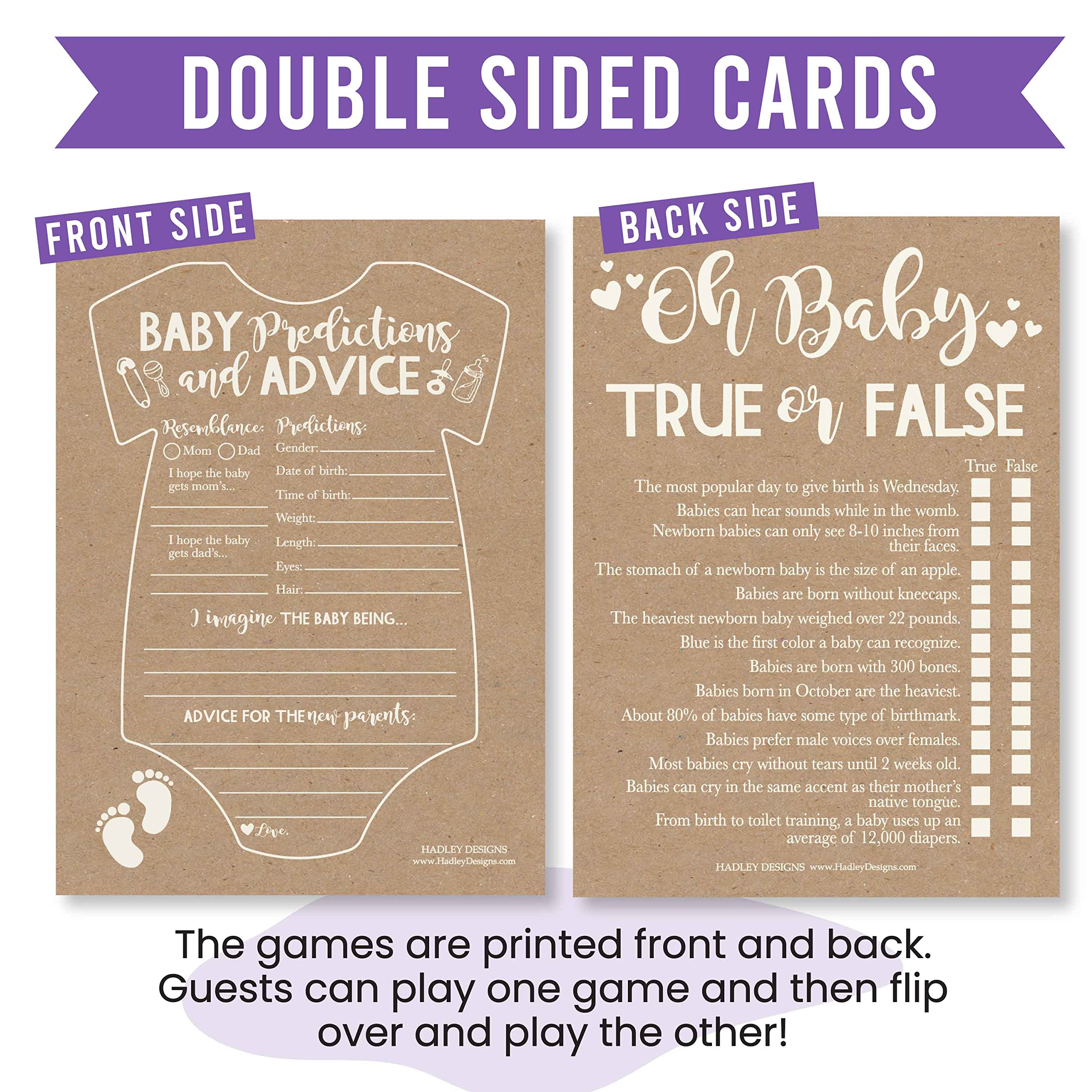 Hadley Designs true or false card energizing guests with quick prompts.
