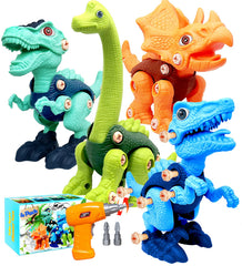 HAFUZIYN blue T Rex take apart dinosaur with drill for kids