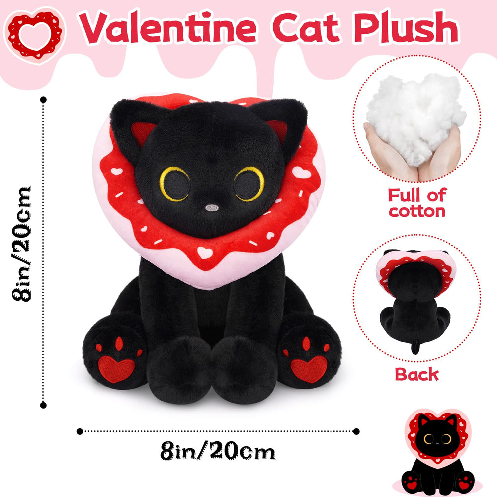 Hagusahuo cat plush with heart embroidery on paws for cute decor