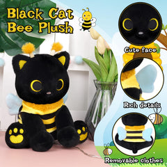 Hagusahuo cat bee plush with durable design for long-time hugging