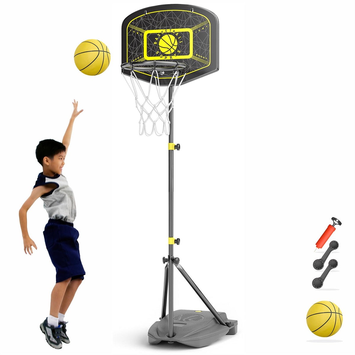 HAHAKEE adjustable base hoop for stability and quick setup.