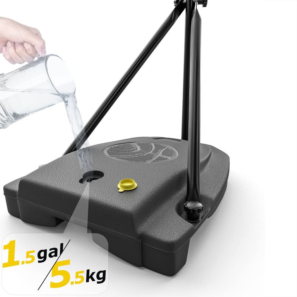 HAHAKEE portable hoop for indoor or outdoor play on any surface.