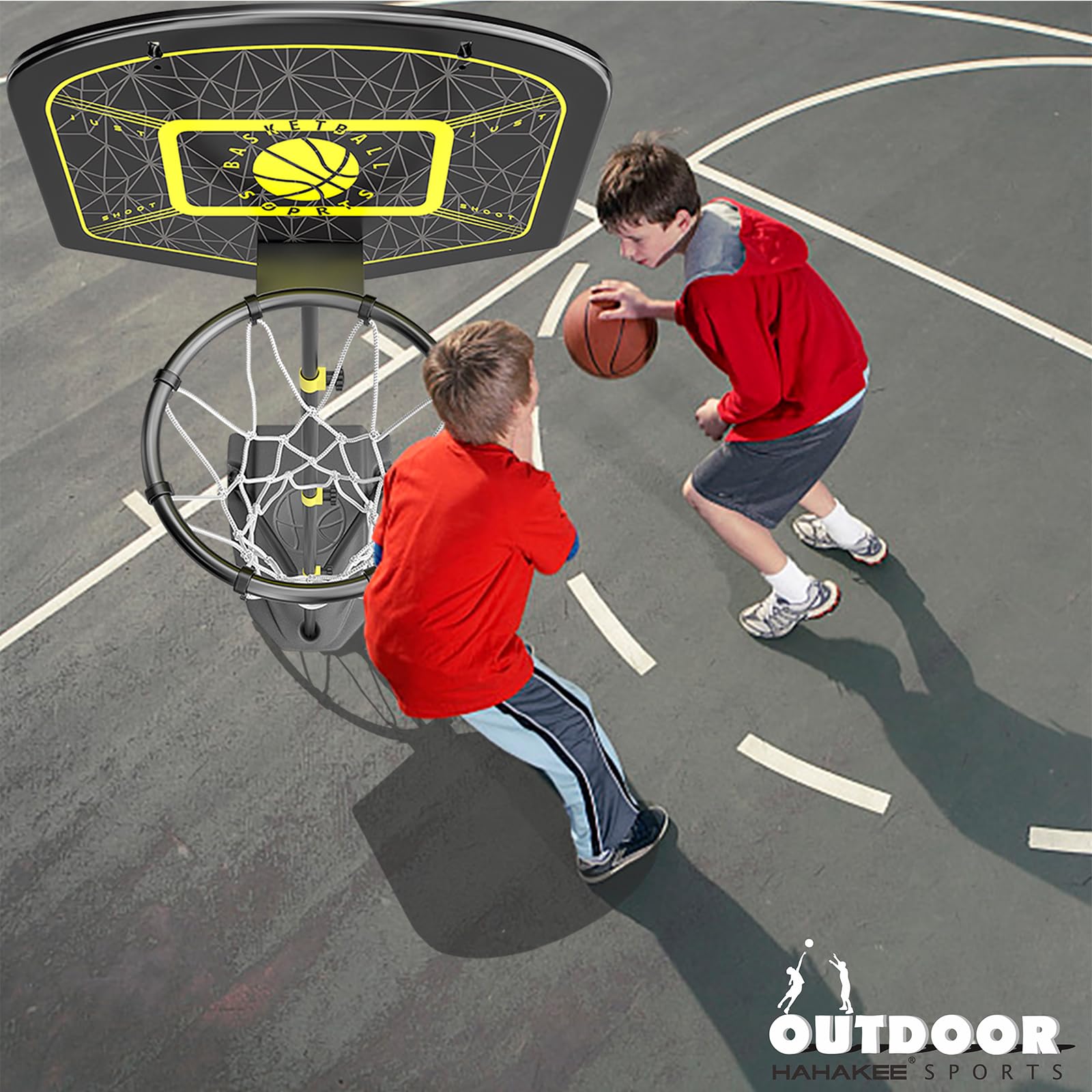 HAHAKEE pump and toddler basketball included for quick setup.