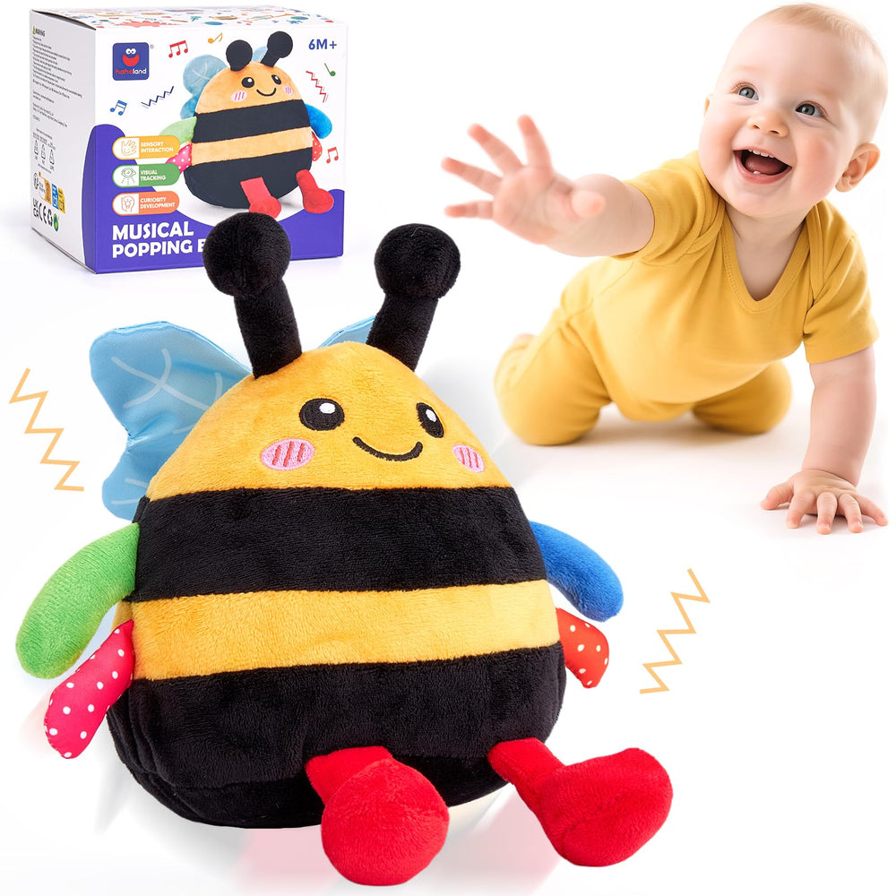 Hahaland baby bee toy dances with music to engage curious babies.