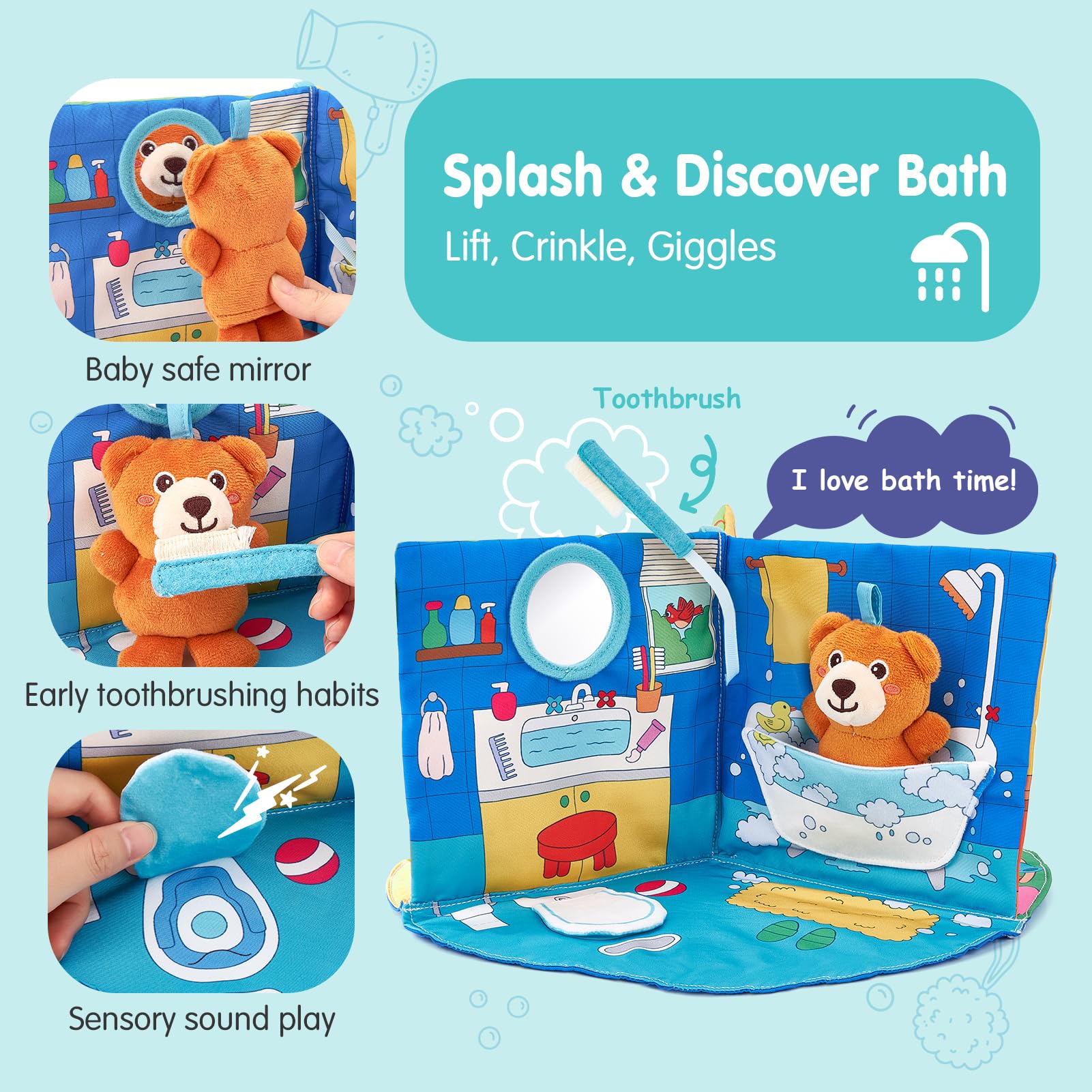 Hahaland Baby Book crinkle sounds engage little ears and multisensory discovery