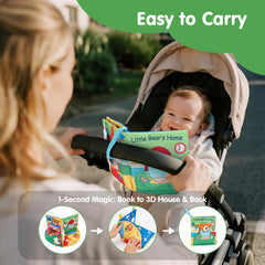 Hahaland Baby Book detachable bear puppet for interactive storytelling anywhere
