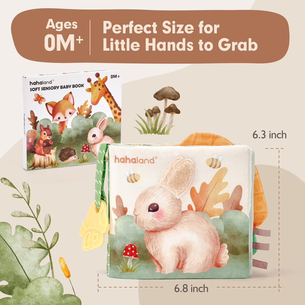 Hahaland BPA-free soft book with secure stitching ensures safe baby play
