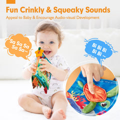 Hahaland baby books built-in mirror supports self-awareness and focus