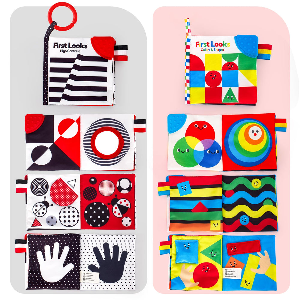 Hahaland Baby Books teach color and shape recognition with engaging patterns and emotions.