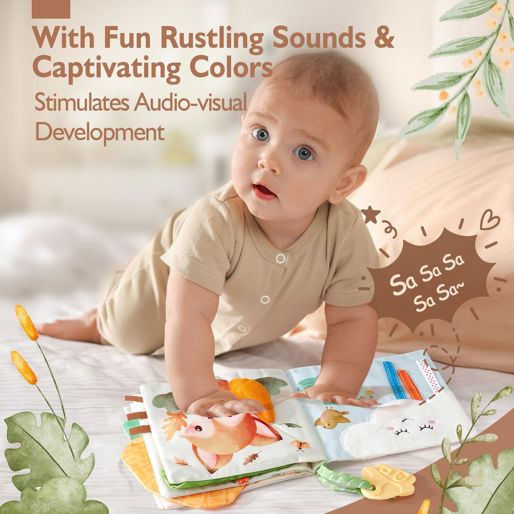 Hahaland baby book crinkly flaps encourage reach-and-grab and fine motor development