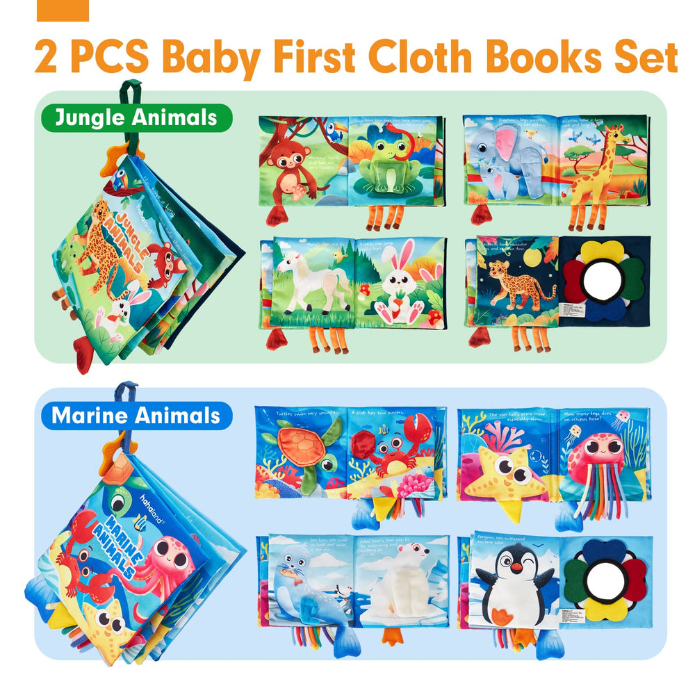 Hahaland baby books crinkly pages stimulate auditory and visual curiosity