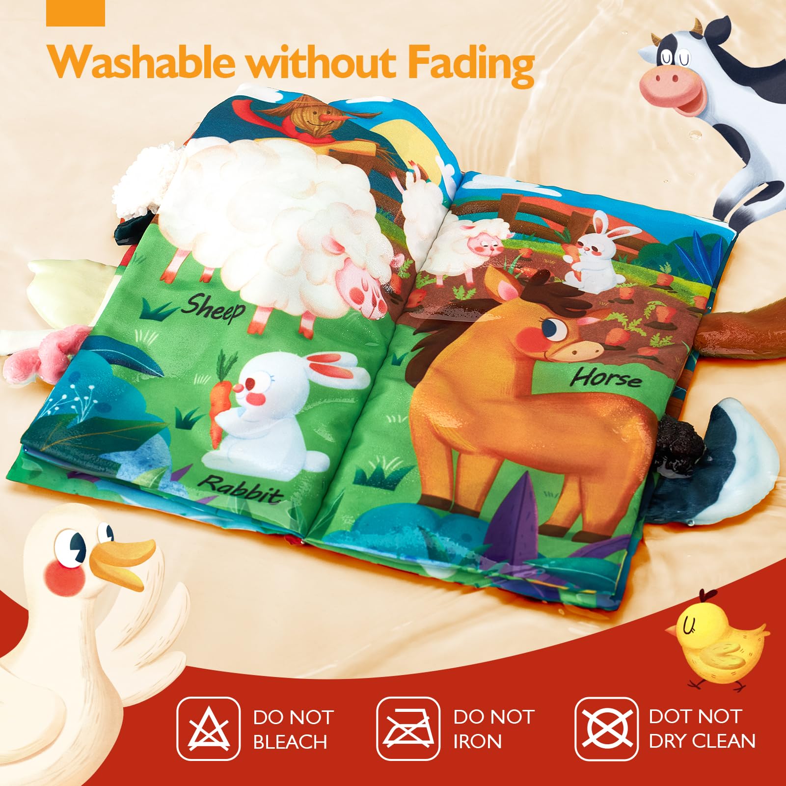 hahaland baby books non-toxic fabric with safe chewing-friendly design