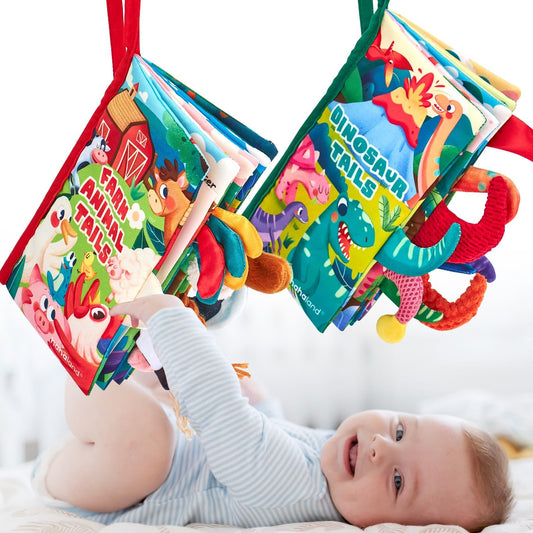 Hahaland Baby Books packaging showcases portable, safe toys for on-the-go exploration.