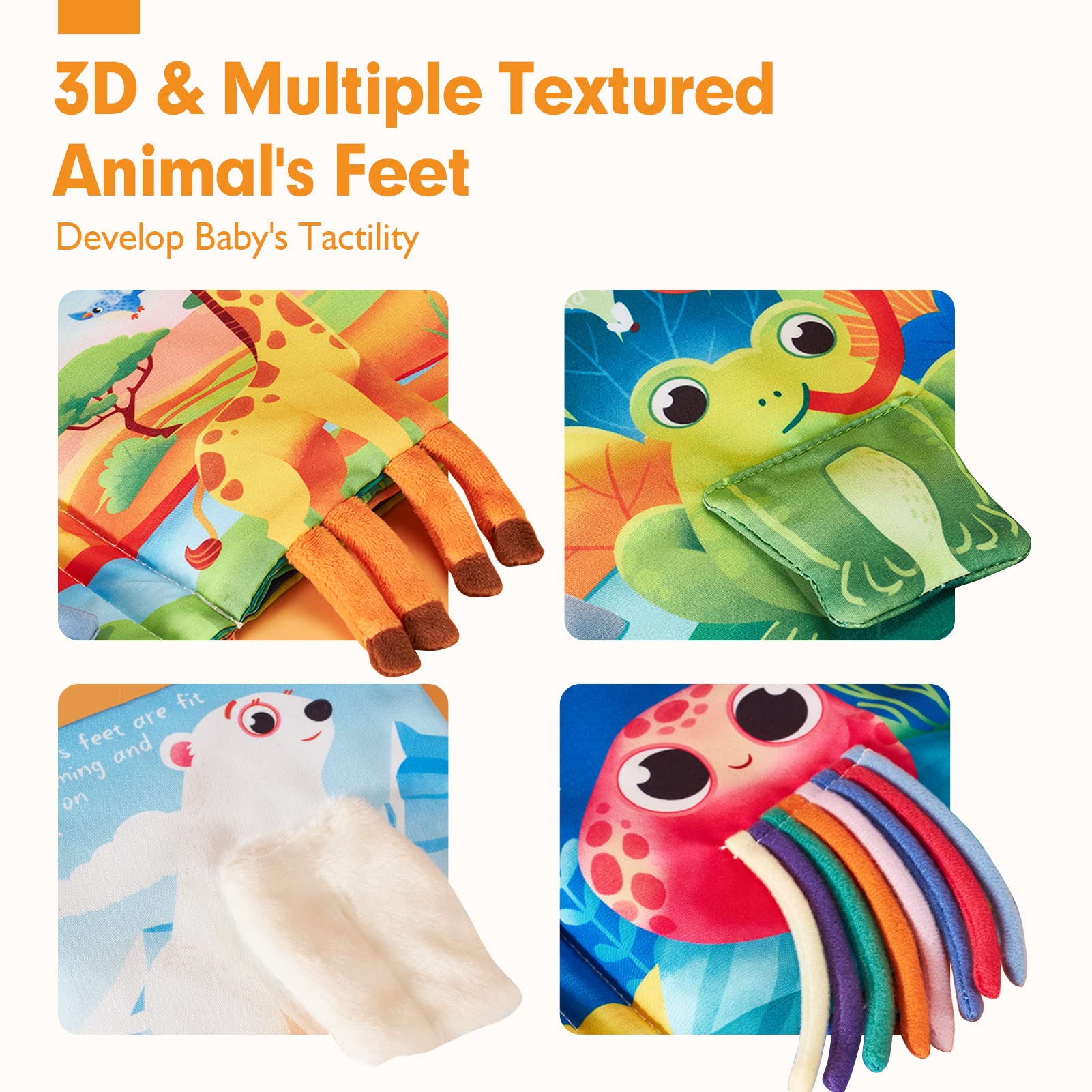 Hahaland baby books squeaker tortoise provides playful sounds for interaction