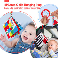 Hahaland 2-pack set includes a clip for stroller or carseat attachment on the go.