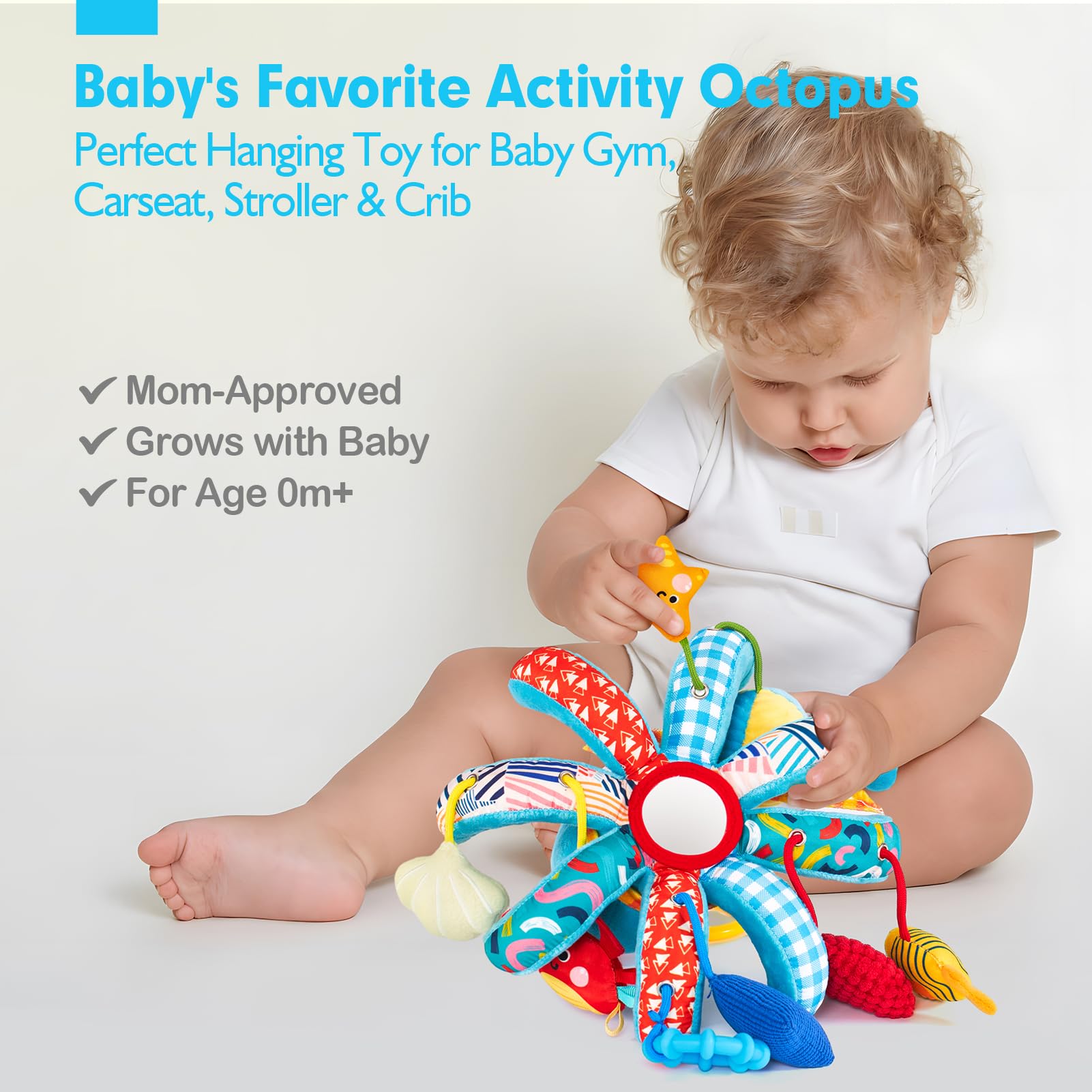 hahaland baby gym attachment adds sensory play on a playmat