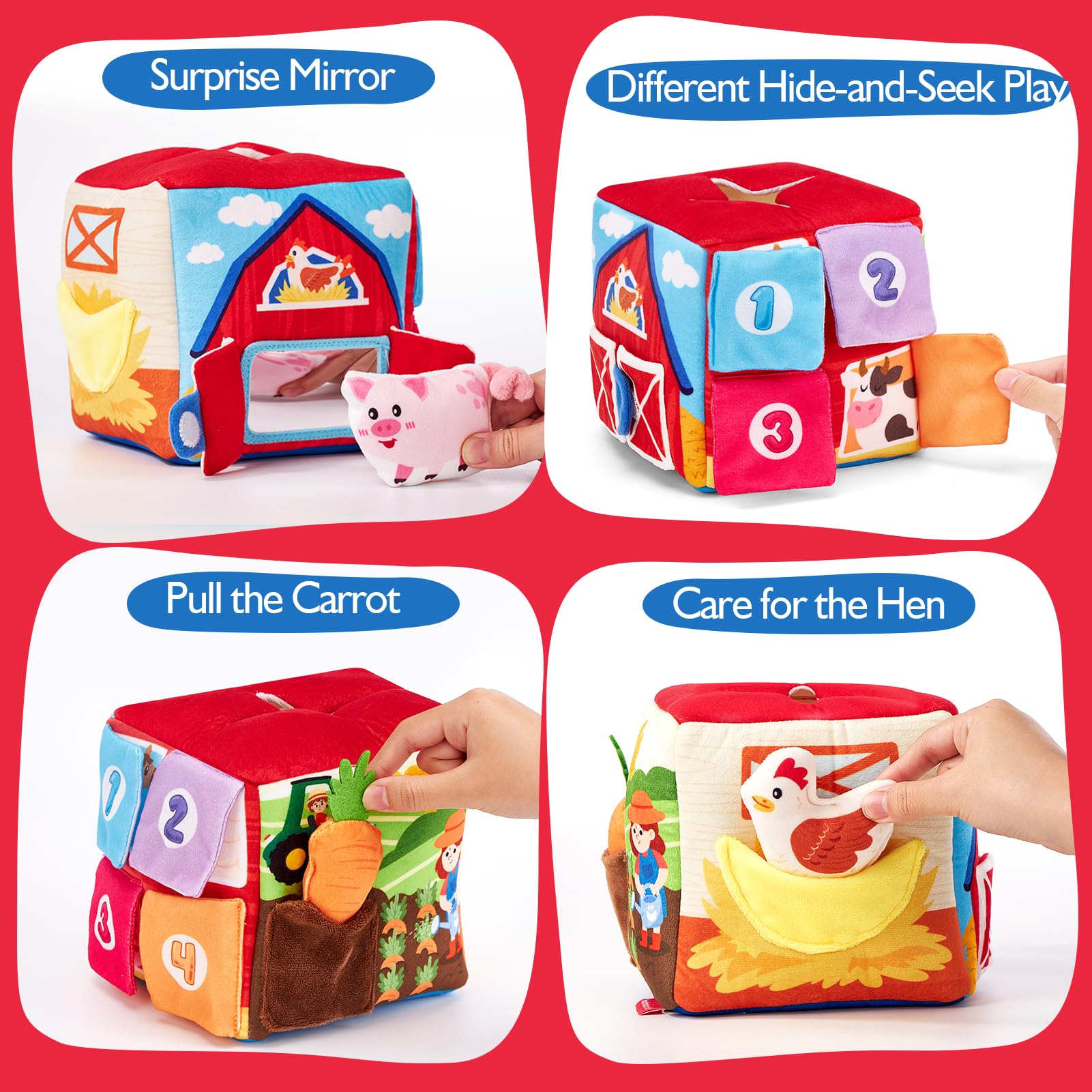 Hahaland baby mirror play toy supports self-recognition and focus