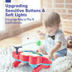 Hahaland baby musical toy drum-light feature sparks visual engagement during musical play