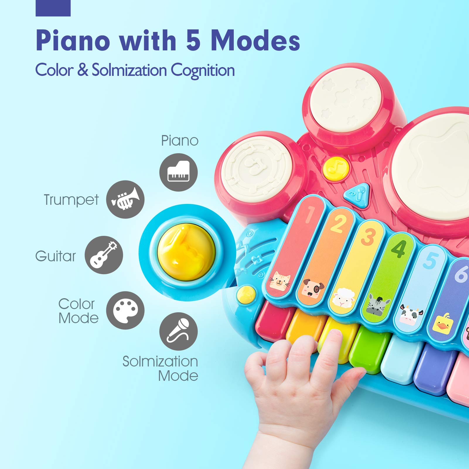 Hahaland baby musical toy whack-a-mole game supports timing and coordination