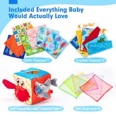 Hahaland cloth tissues with letters and numbers support early learning concepts