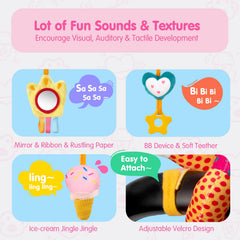 hahaland heart plush squeak toy for interactive baby play