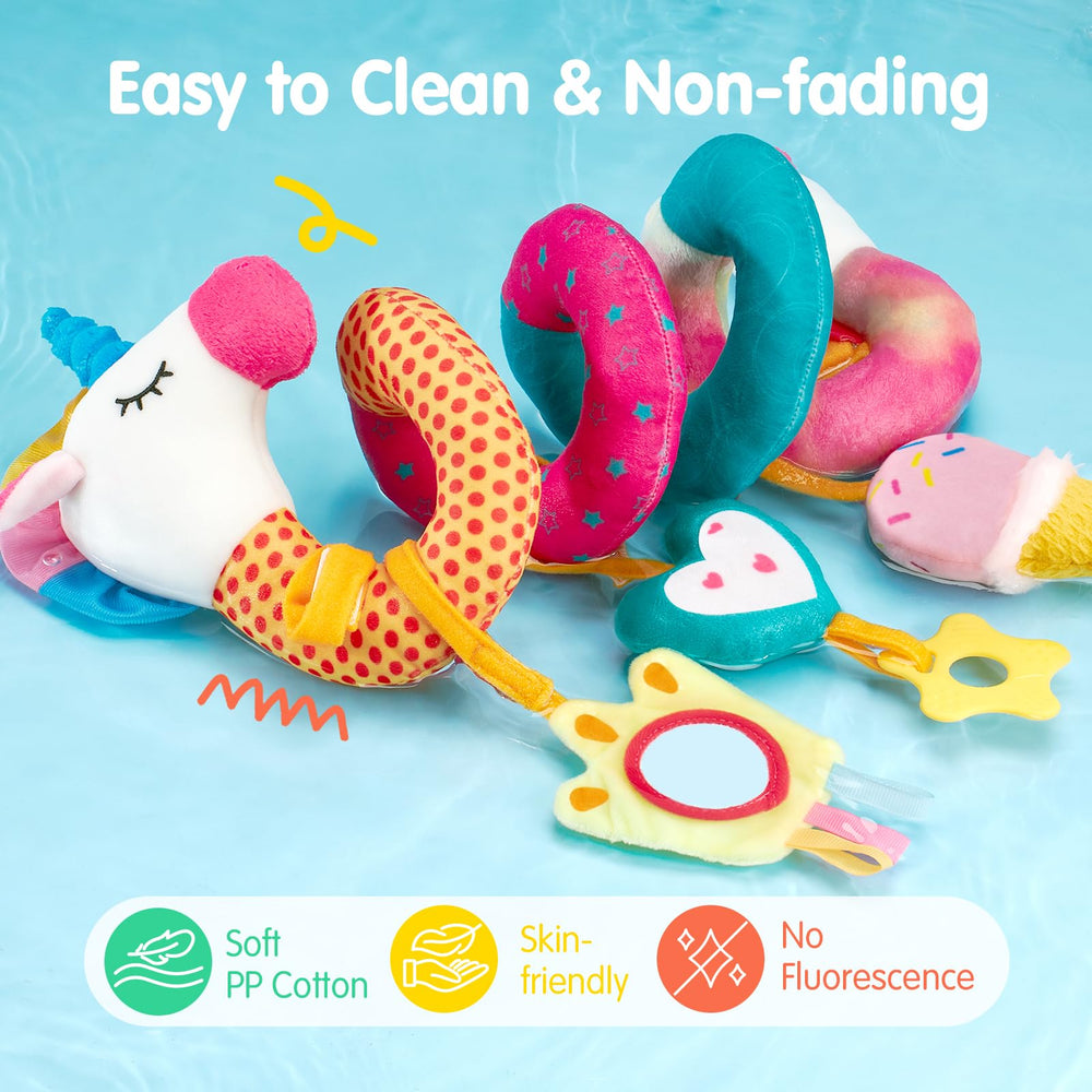 hahaland soft plush toys clip to stroller bar for quick access