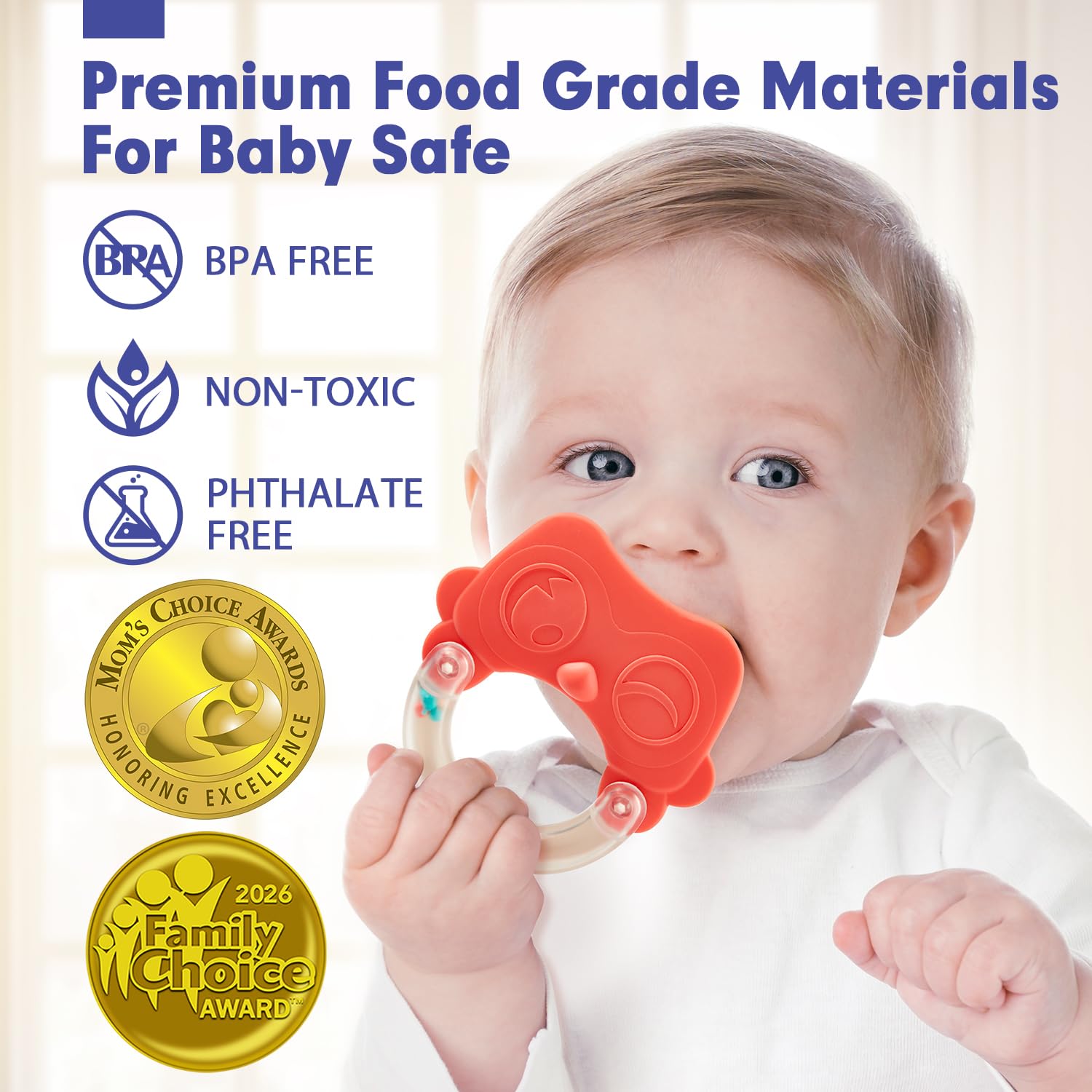 Hahaland teether with keys design promotes tactile exploration and soothing gums