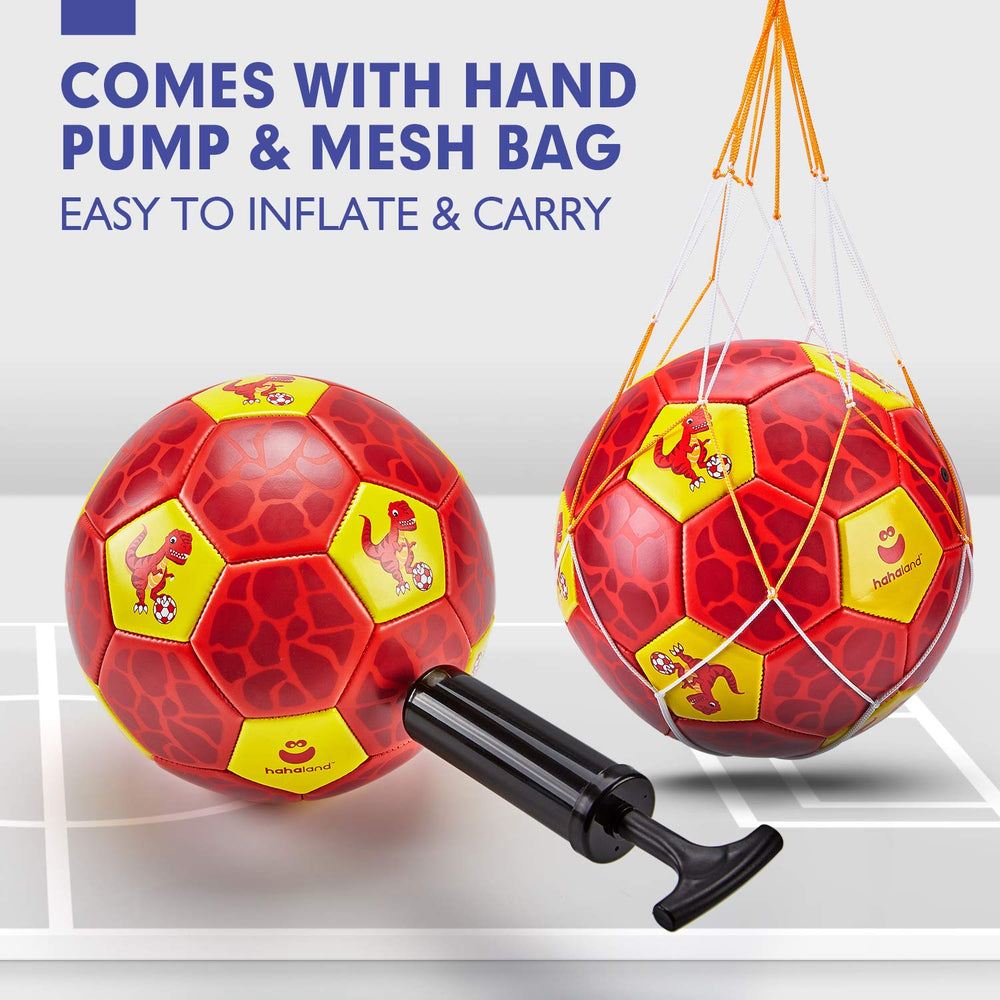 Hahaland ball deflated for compact shipping in box packaging.