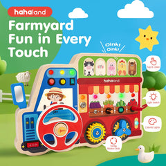 hahaland Busy Board count and match activity supports early math and fine motor skills