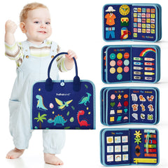 Hahaland Busy Board life skills buckle and button activity supports fine motor practice