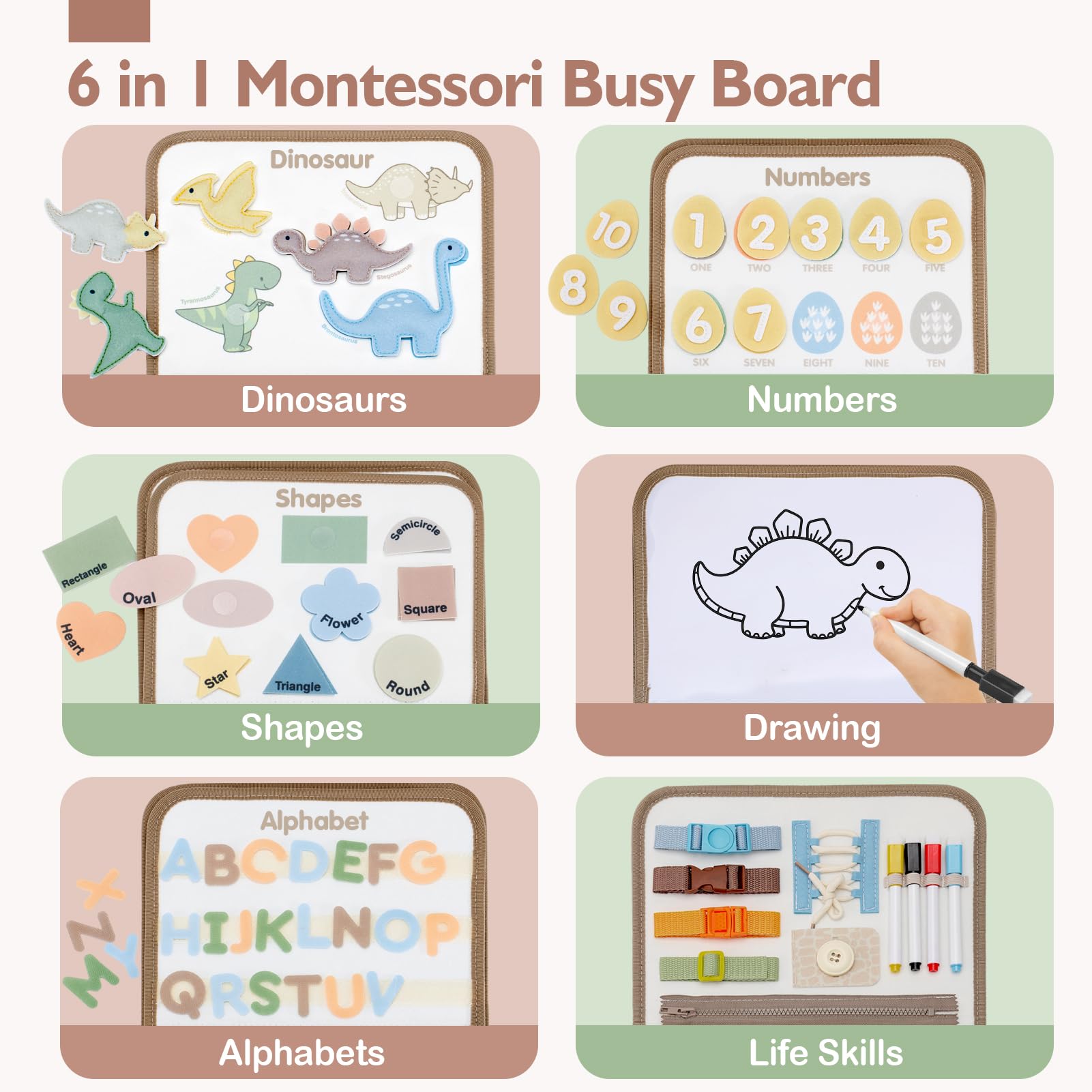 Hahaland Busy Board numbers section aids early counting and problem solving on the go.