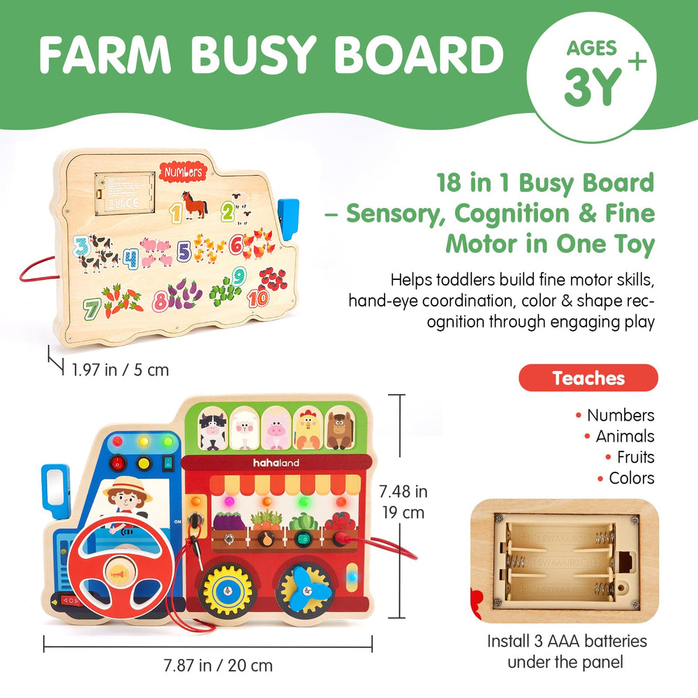 hahaland Busy Board rearview mirror for realistic pretend play on the go