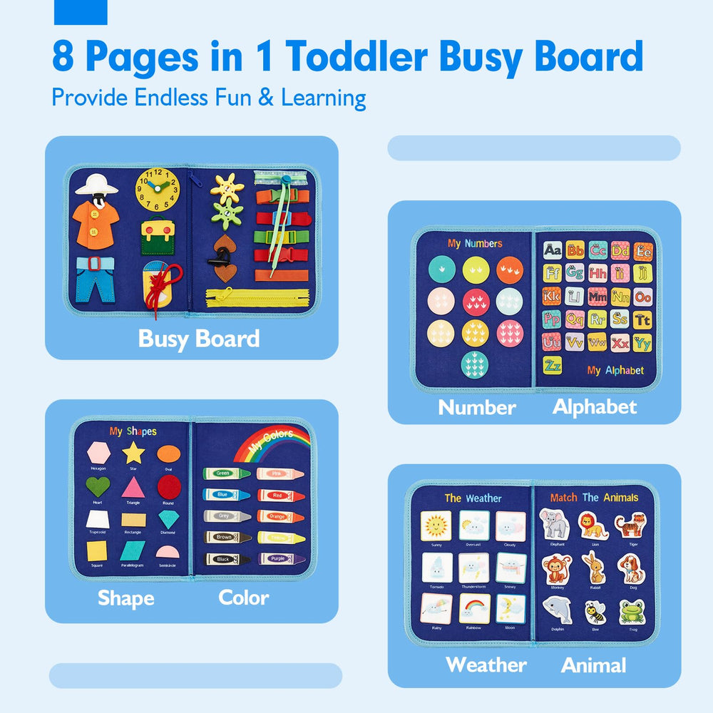 Hahaland Busy Board zippers and snap toys enhance hand-eye coordination on the go