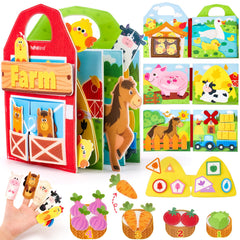 hahaland Busy Book cover featuring farm animals and bright colors for engaging early play
