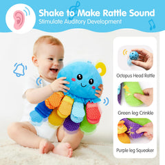 hahaland crinkle sea-creatures flap peekaboo invites tactile play with color cues
