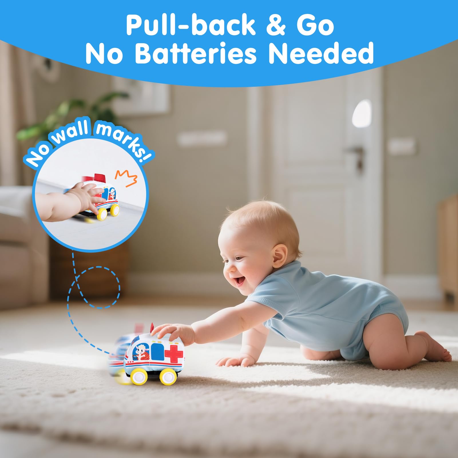 Hahaland crinkle sensory car 1 provides tactile exploration and soft sounds