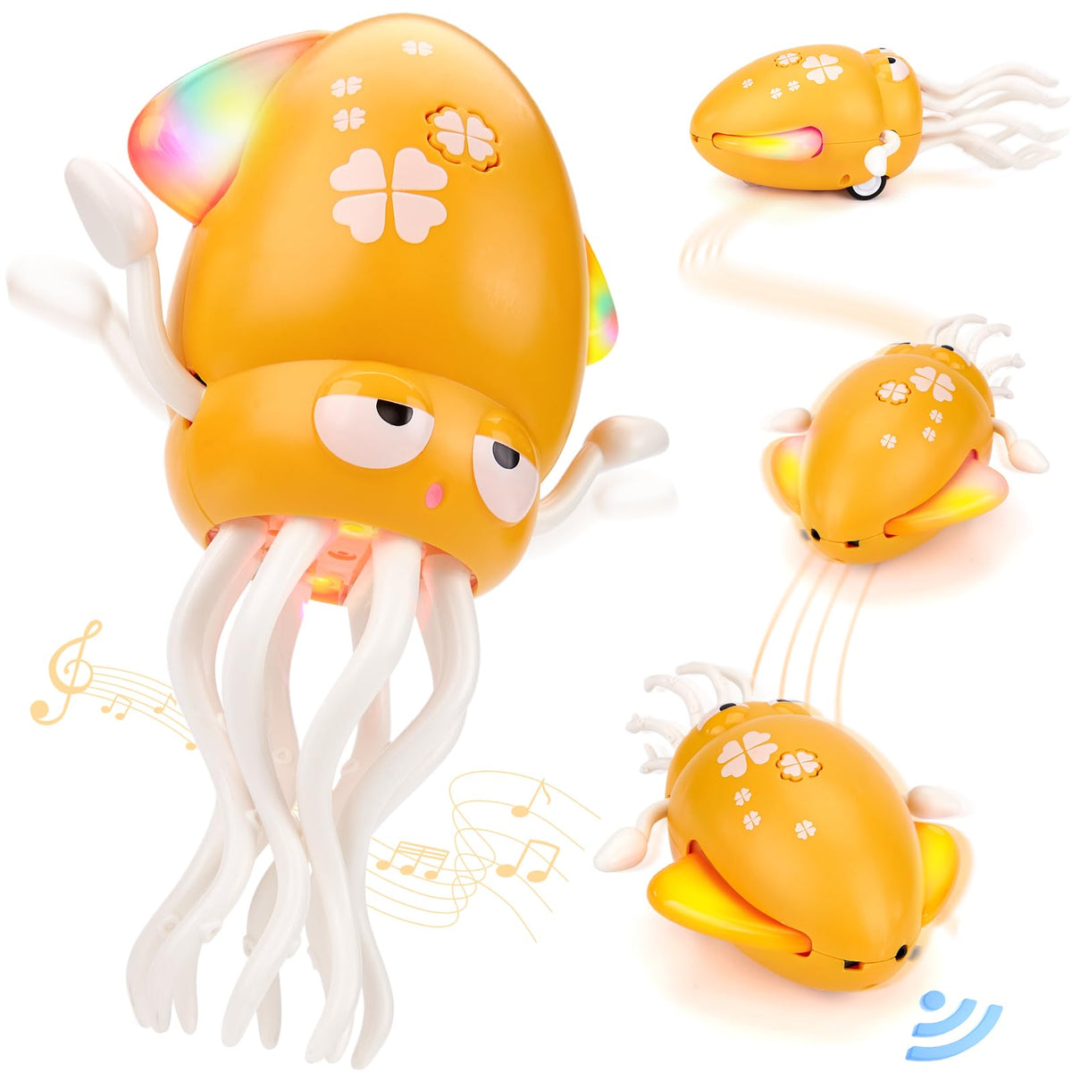 Hahaland Dancing Octopus toy rolling action encourages crawling and tummy time.