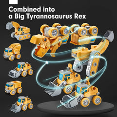 Hahaland dinosaur robot transform showcases 5-in-1 design and imaginative building.
