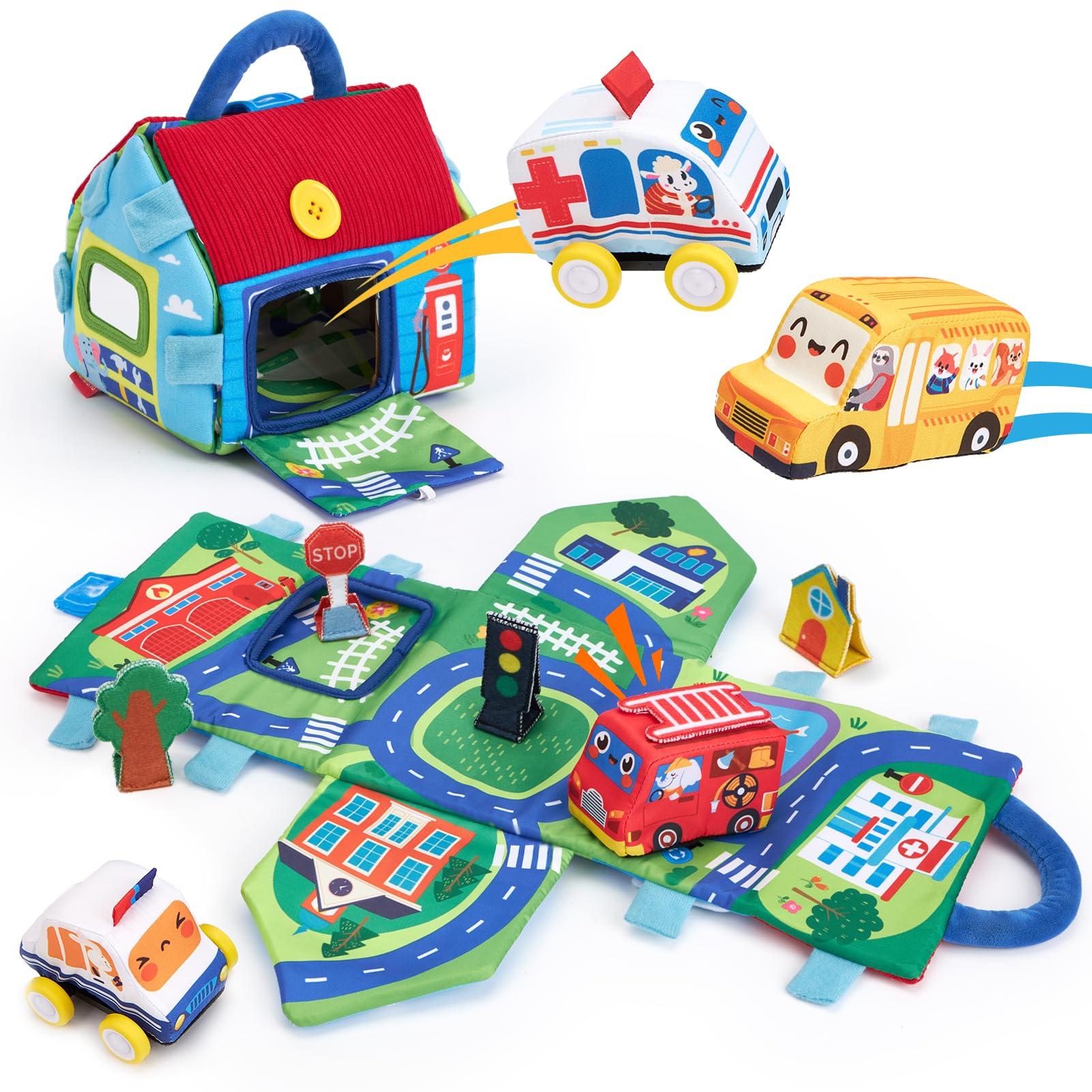 Hahaland foldable plush play mat creates a portable soft space
