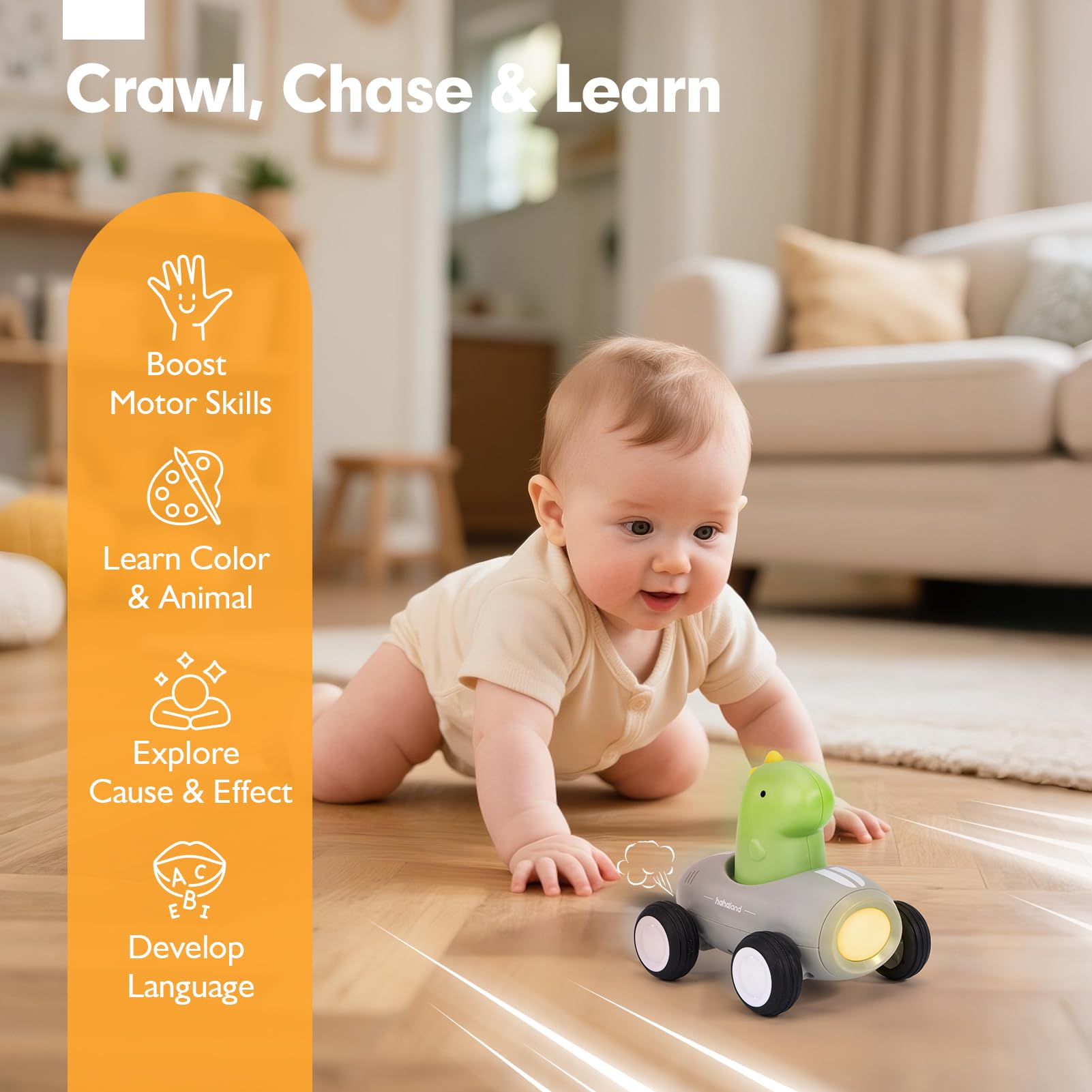 Hahaland musical light button activates soft illumination and gentle tunes for sensory exploration