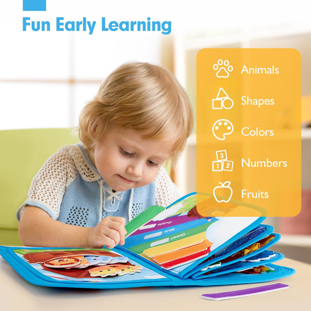 Hahaland Noahs Ark Busy Book buttoning activity for fine motor