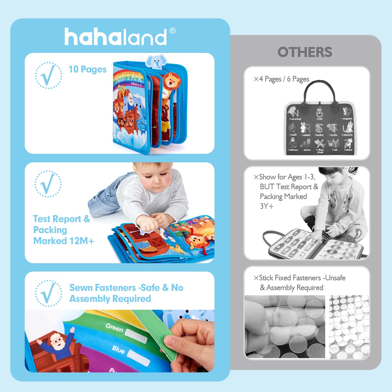 Hahaland Noahs Ark Busy Book portable design for travel
