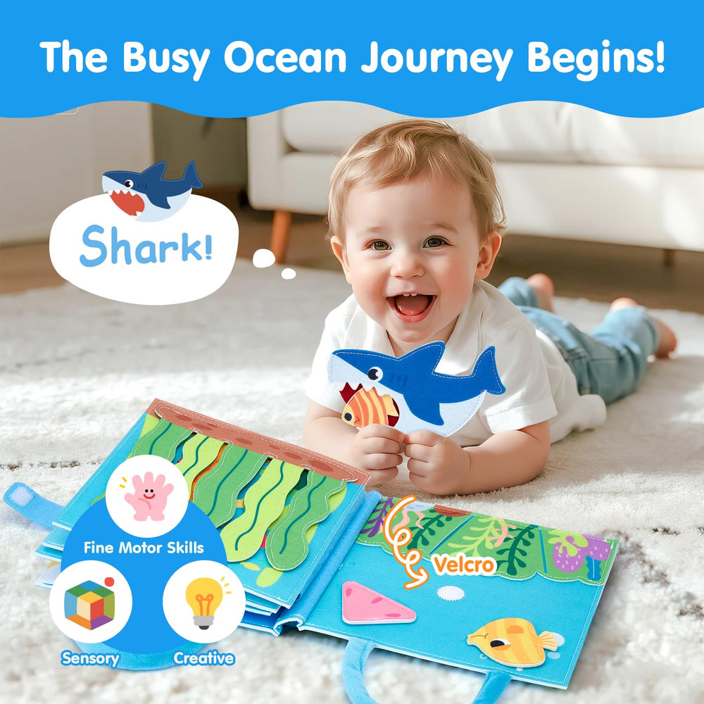 Hahaland Ocean Busy Book hook-and-loop fasteners support secure, mess-free learning.