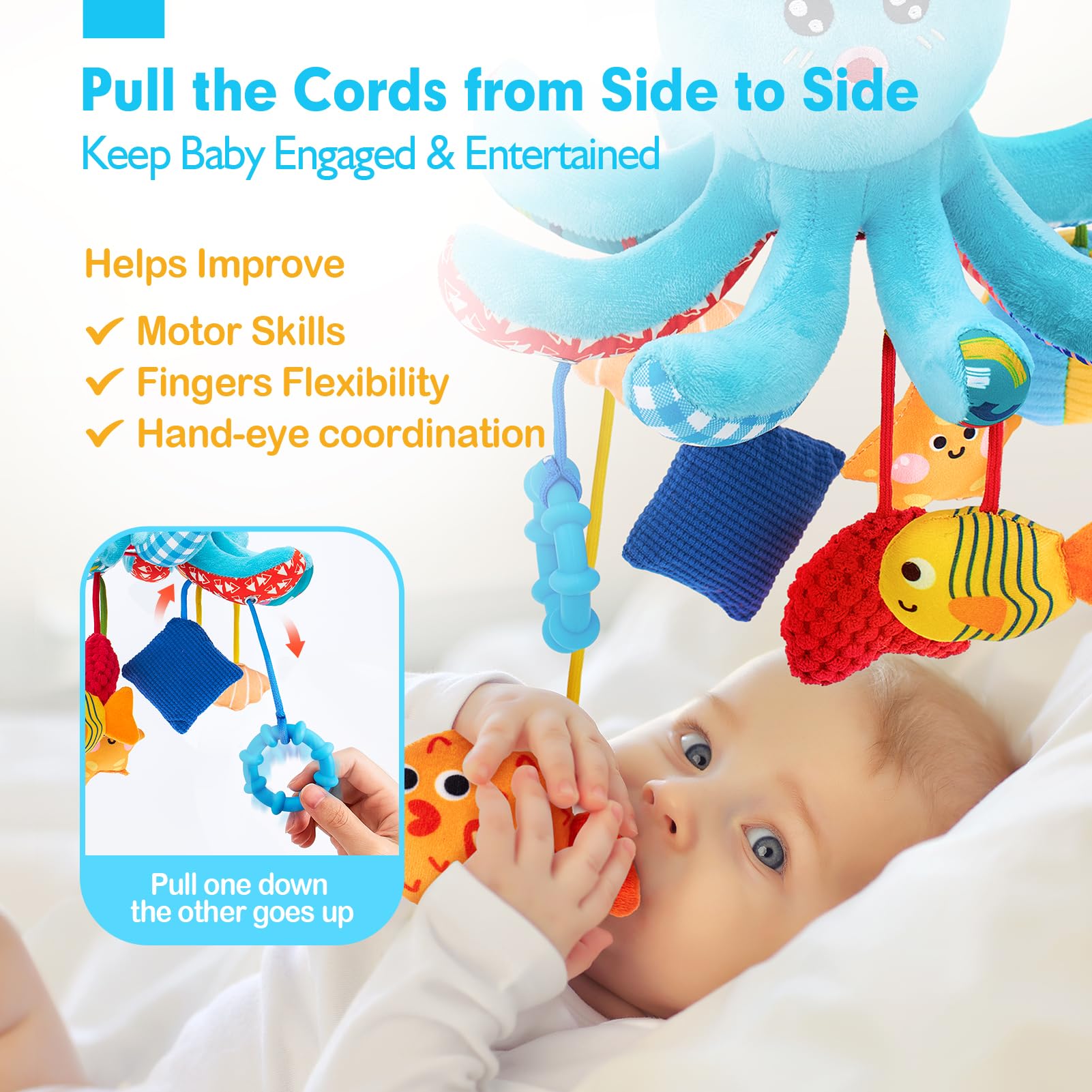 hahaland octopus rattle feature provides gentle sounds to capture baby's attention