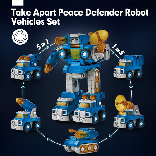 Hahaland Peace Defender robot during transformation, boosting imagination