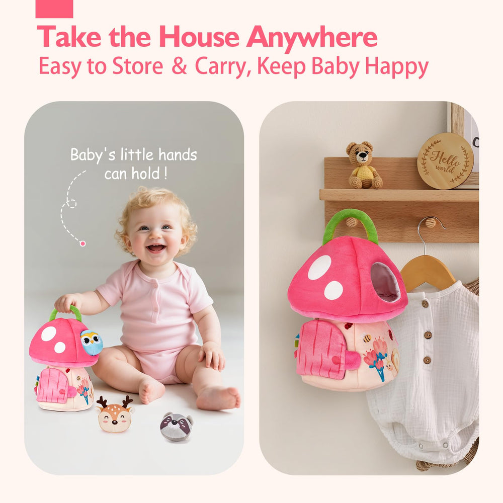HAHaland portable mushroom house case supports on-the-go play.