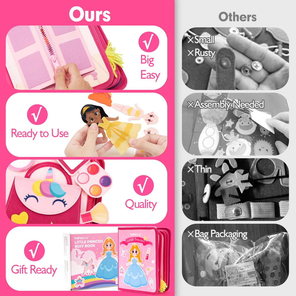 Lightweight, travel-friendly Princess Busy Board for on-the-go fun