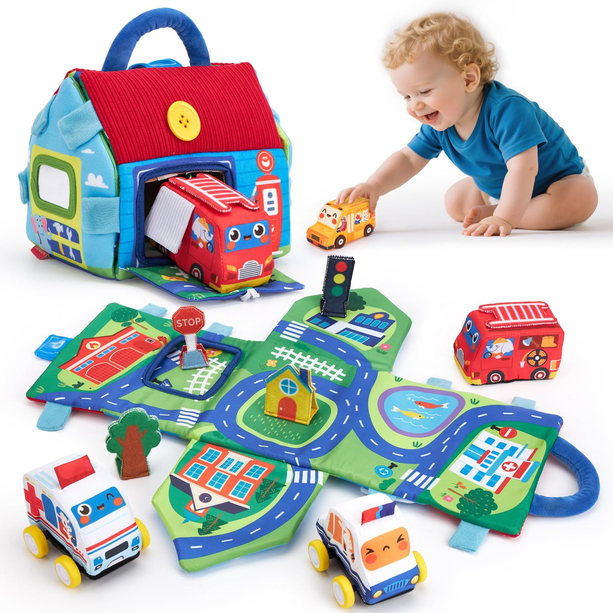 Hahaland pull back car 1 promotes active play and early motion